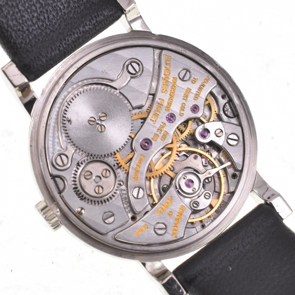 AUDEMARS PIGUET vintage K18WG / Leather Cal.2003 Silver Dial Hand Winding Ladies
 Watch K#141650