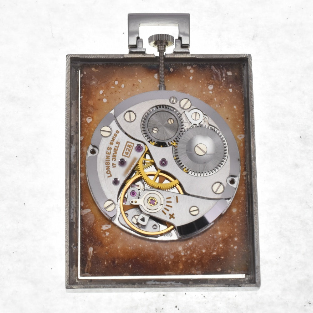 LONGINES Square 7711.5 vintage Cal.428 Silver Dial Hand Winding Unisex
 Pocket watch H#141656