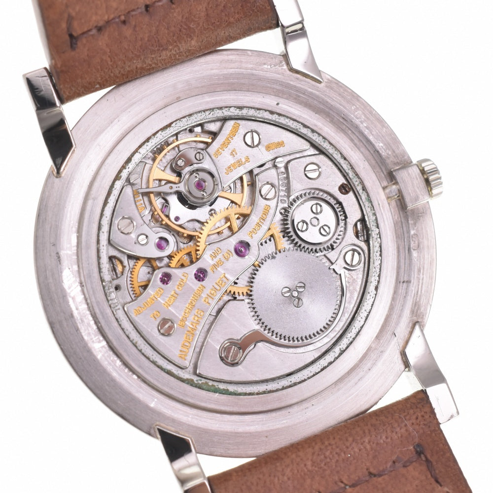 AUDEMARS PIGUET vintage K18WG / Leather Cal.2003 Silver Dial Hand Winding Men's
 Watch K#141657