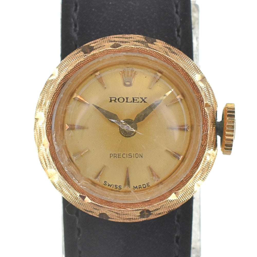 ROLEX Chameleon Precision Ref.8788 YG/Leather Cal.1400 gold Dial Hand Winding Ladies
 Watch J#141659