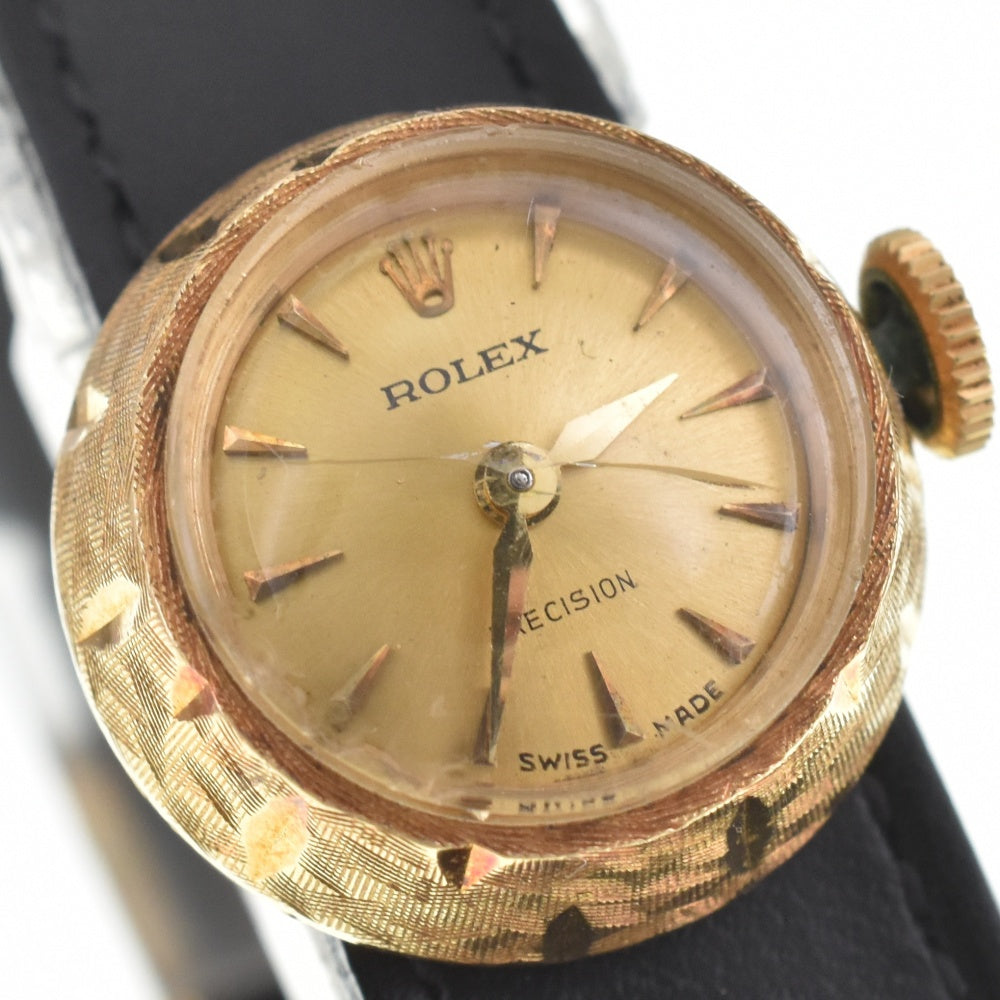 ROLEX Chameleon Precision Ref.8788 YG/Leather Cal.1400 gold Dial Hand Winding Ladies
 Watch J#141659