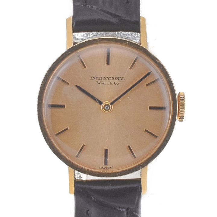 IWC SCHAFFHAUSEN vintage K18YG/Leather Cal.41 gold Dial Hand Winding Ladies
 Watch R#141660