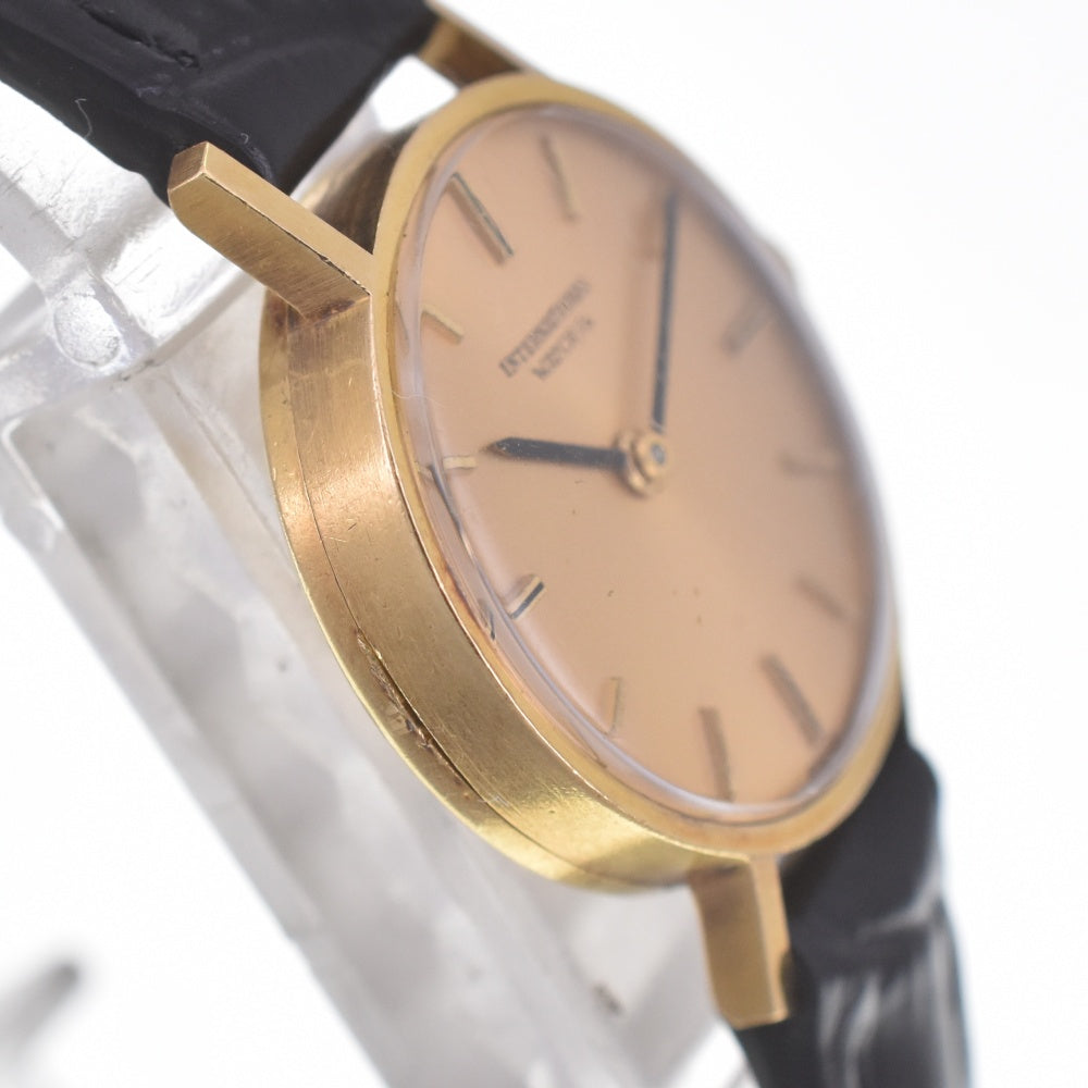 IWC SCHAFFHAUSEN vintage K18YG/Leather Cal.41 gold Dial Hand Winding Ladies
 Watch R#141660