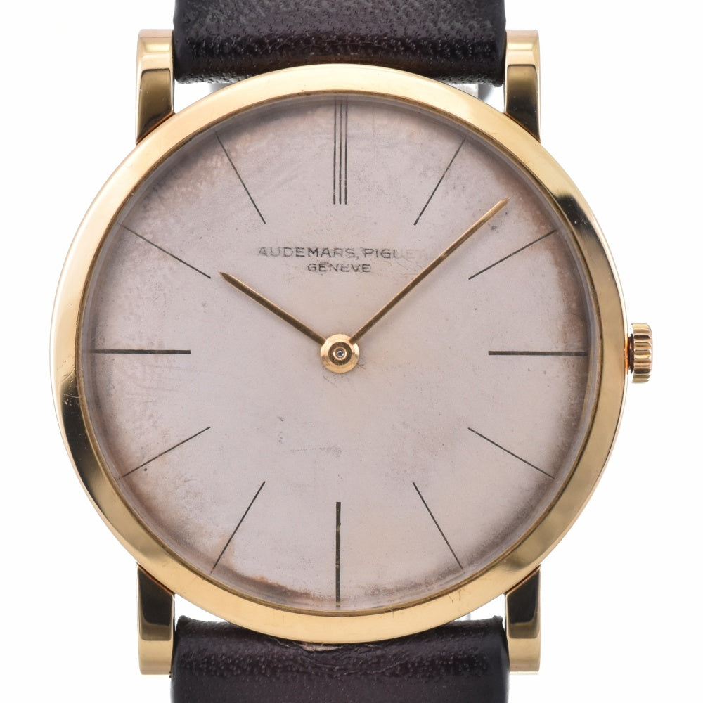 AUDEMARS PIGUET vintage K18YG/Leather Cal.2003 Silver Dial Hand Winding Men's
 Watch O#141668