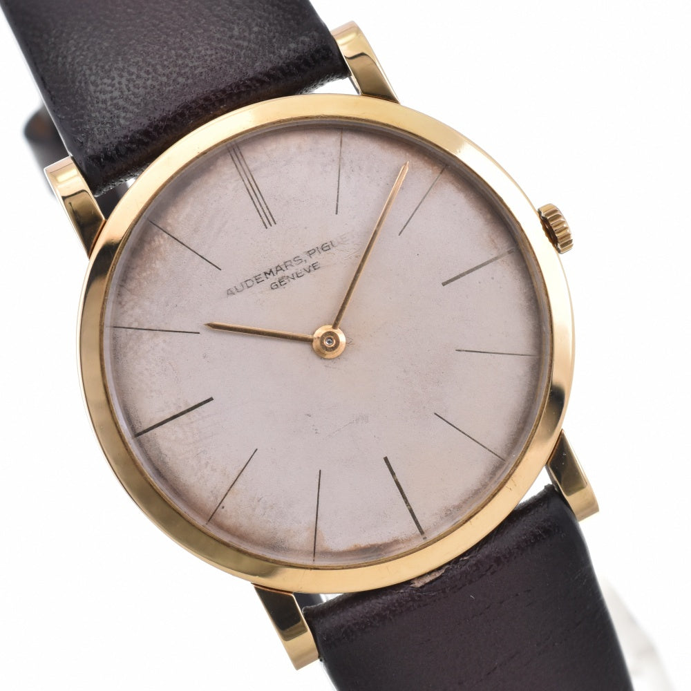 AUDEMARS PIGUET vintage K18YG/Leather Cal.2003 Silver Dial Hand Winding Men's
 Watch O#141668