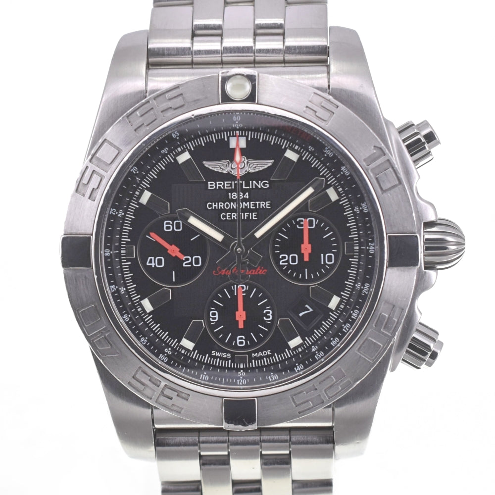 with paper BREITLING Windrider Chronomat 01 Limited AB0111 2000 limited black Dial Automatic Men's
 Watch A#141701