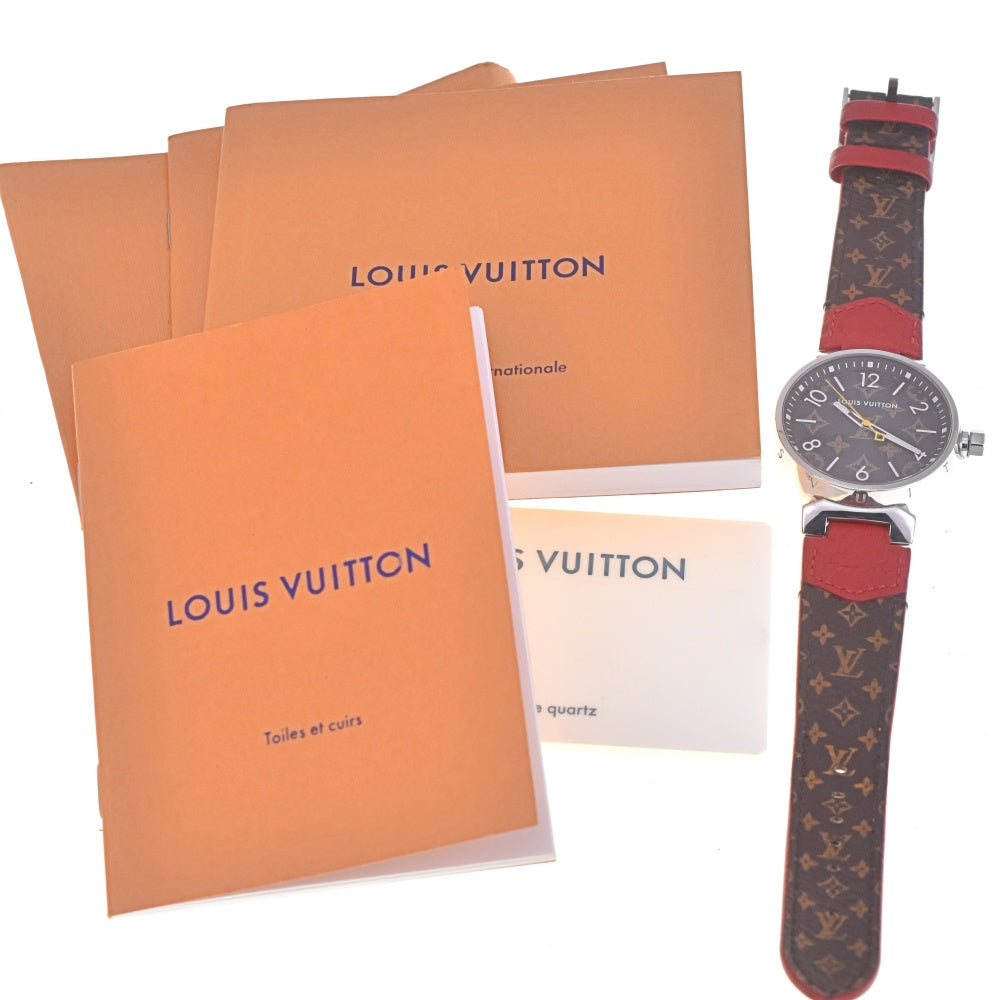 with paper LOUIS VUITTON Tambour QA072 Monogram brown (monogram) Dial Quartz Men's
 Watch A#141705