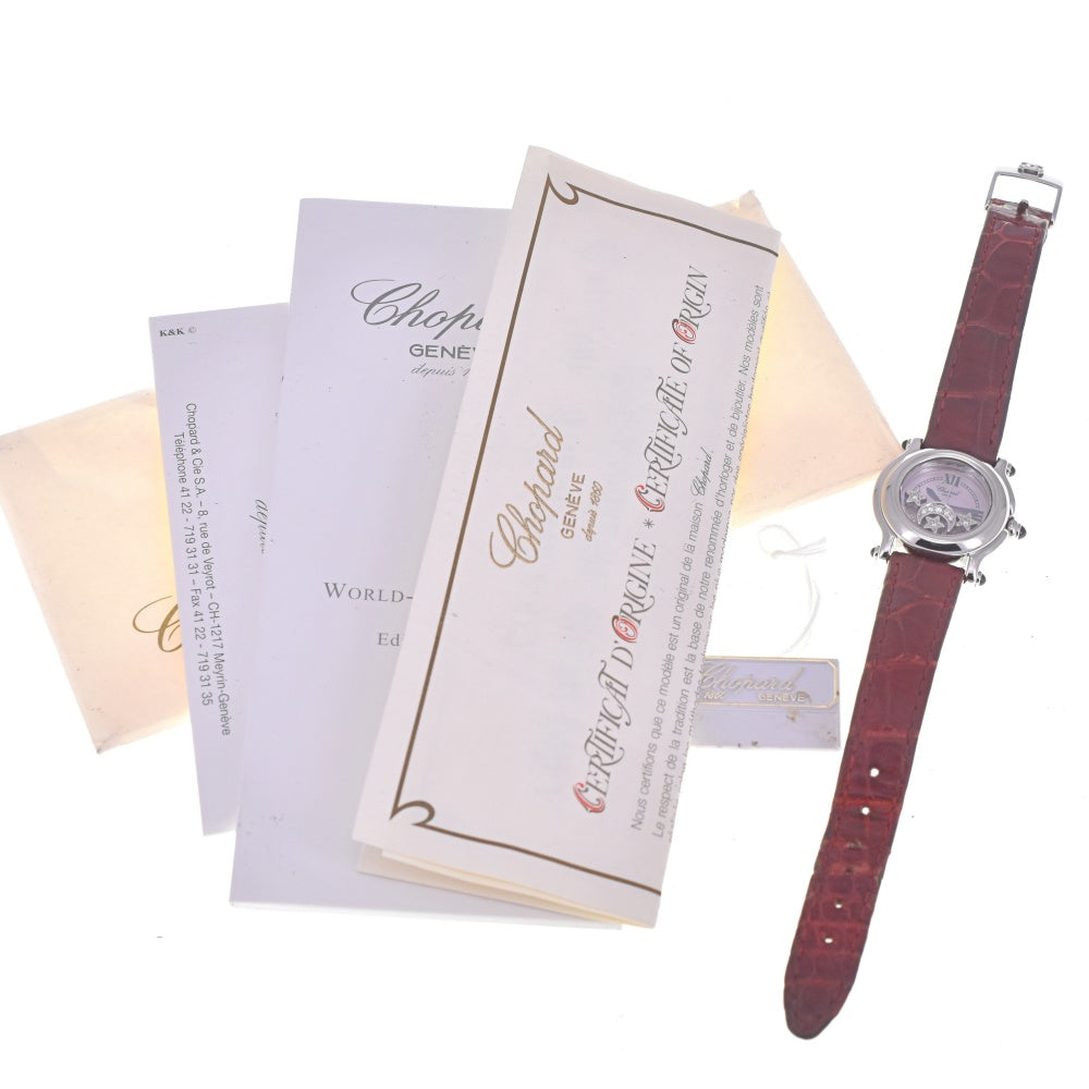 with paper Chopard Happy sports 27/8245-23 Moon star diamond Pink shell Dial Quartz Ladies
 Watch A#141707