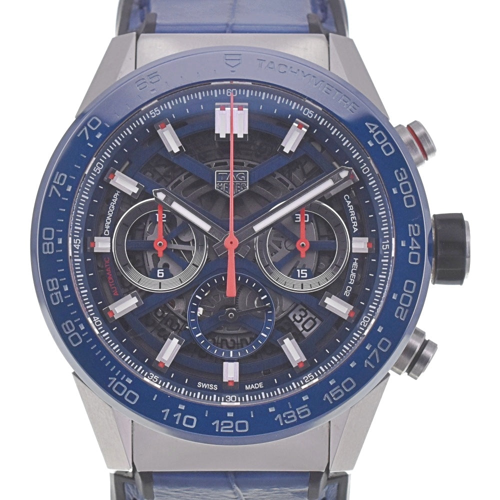 with paper TAG HEUER Carrera Caliber Heuer 02 CBG2A11.FC6460 Chronograph Date Black skeleton Dial Automatic Men's
 Watch R#141729