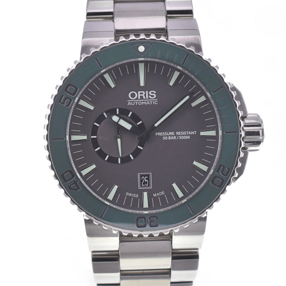 ORIS Aquis 7673 Small second date gray Dial Automatic Men's
 Watch A#141731