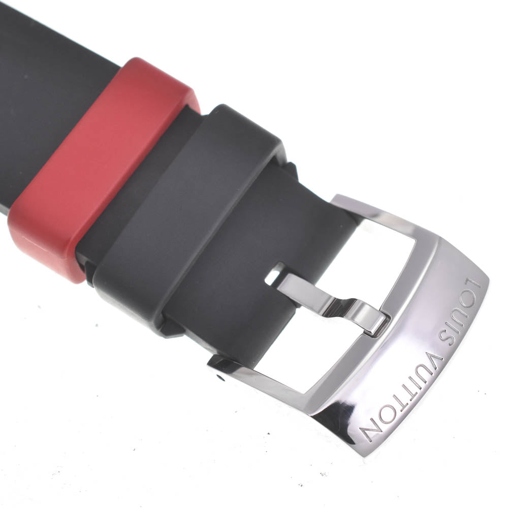 with paper LOUIS VUITTON Tambour Graphite GMT Q1D300 Black / Gray / Silver Dial Automatic Men's
 Watch B#141749