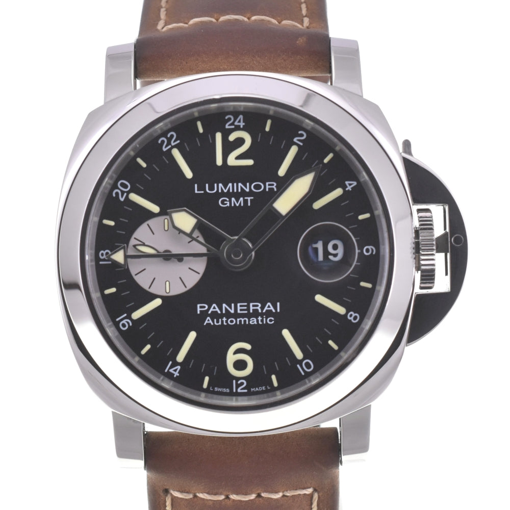 PANERAI Luminor GMT Acciaio PAM01088 Small second date black Dial Automatic Men's
 Watch B#141766