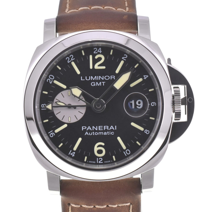 PANERAI Luminor GMT Acciaio PAM01088 Small second date black Dial Automatic Men's
 Watch B#141766