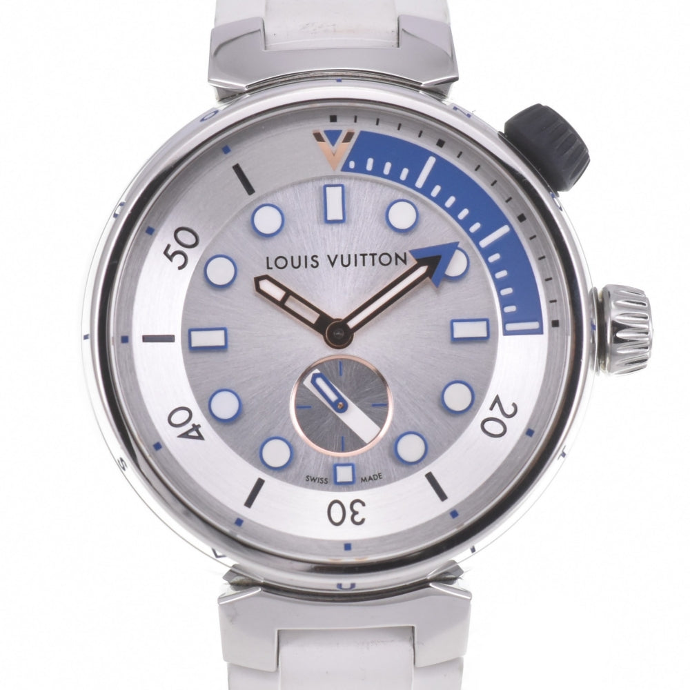 with paper LOUIS VUITTON Tambour Street Diver QA124 Small second Silver Dial Quartz Unisex
 Watch A#141780