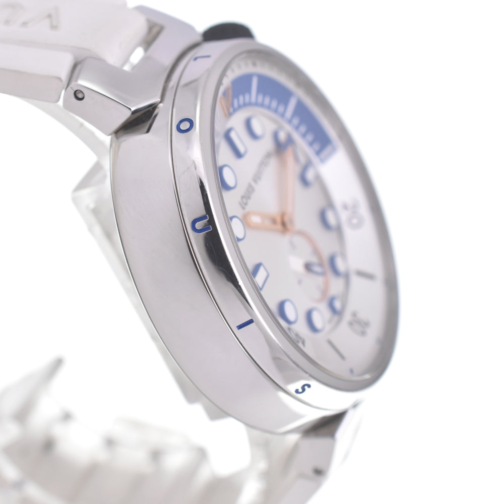 with paper LOUIS VUITTON Tambour Street Diver QA124 Small second Silver Dial Quartz Unisex
 Watch A#141780