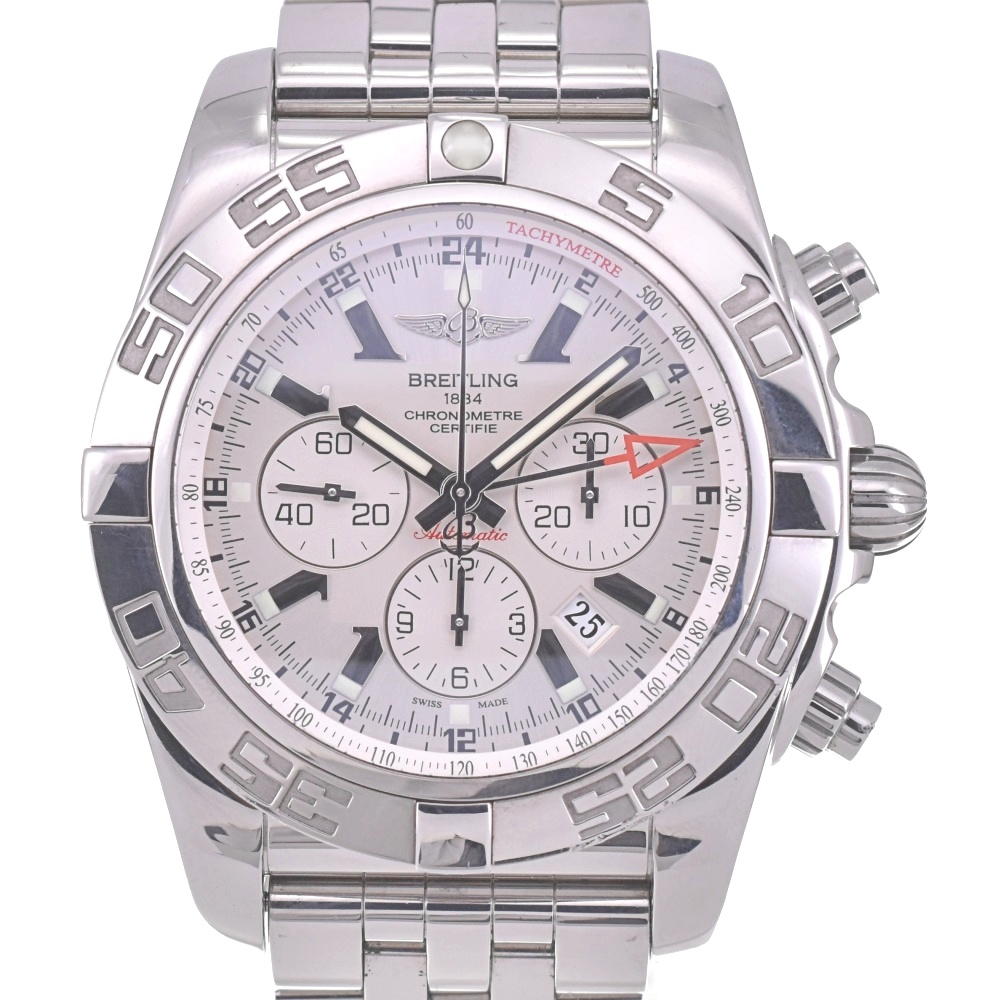 with paper BREITLING Chronomat GMT AB0410 Chronograph Date Silver Dial Automatic Men's
 Watch B#141784