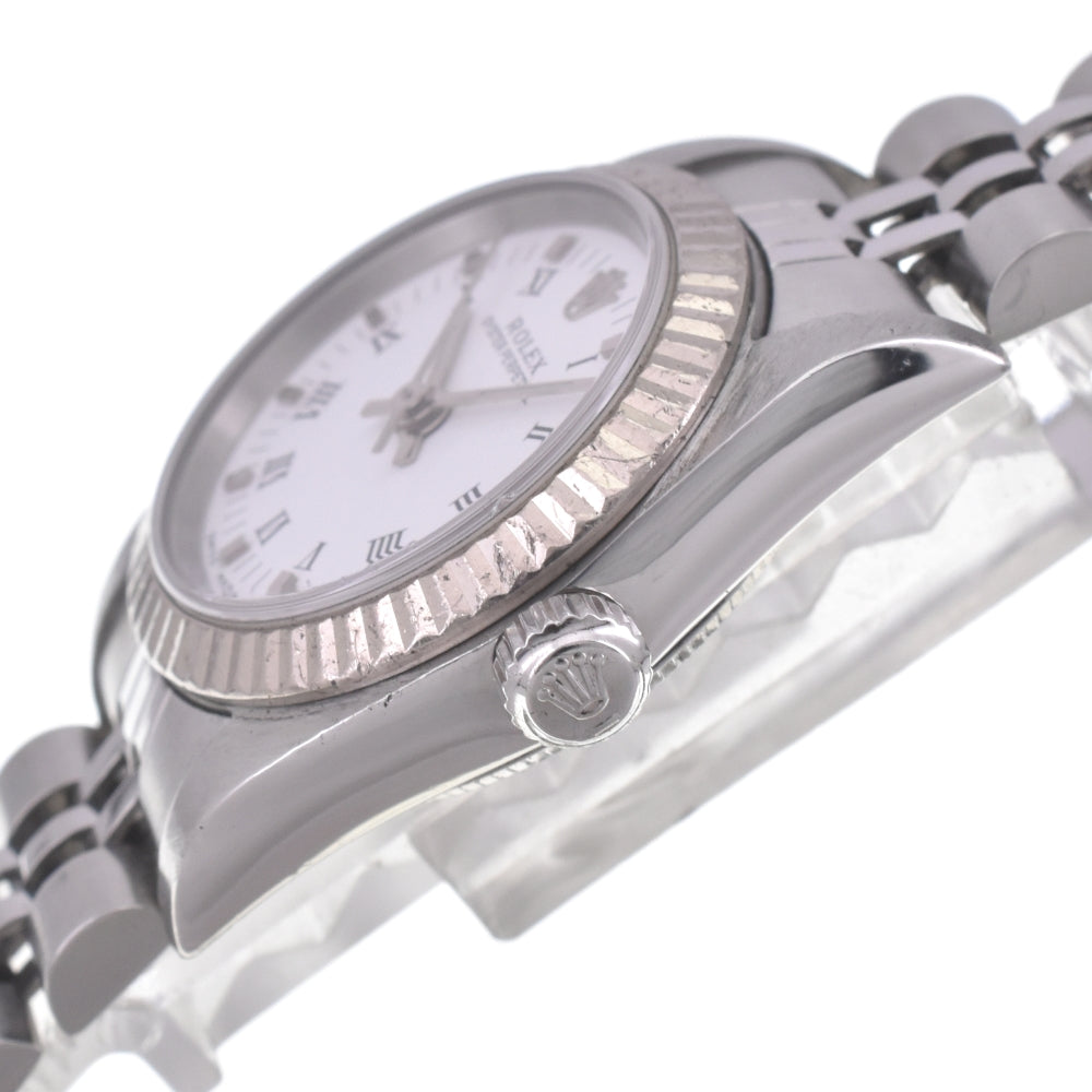 ROLEX Oyster perpetual 76094 WG Bezel white Dial Automatic Ladies
 Watch G#141808