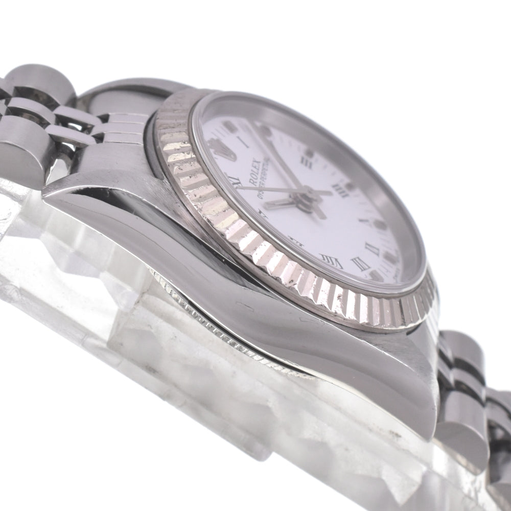 ROLEX Oyster perpetual 76094 WG Bezel white Dial Automatic Ladies
 Watch G#141808