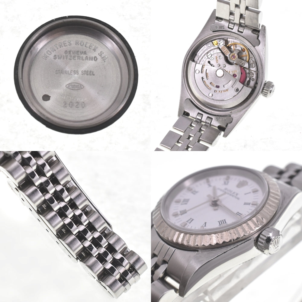 ROLEX Oyster perpetual 76094 WG Bezel white Dial Automatic Ladies
 Watch G#141808