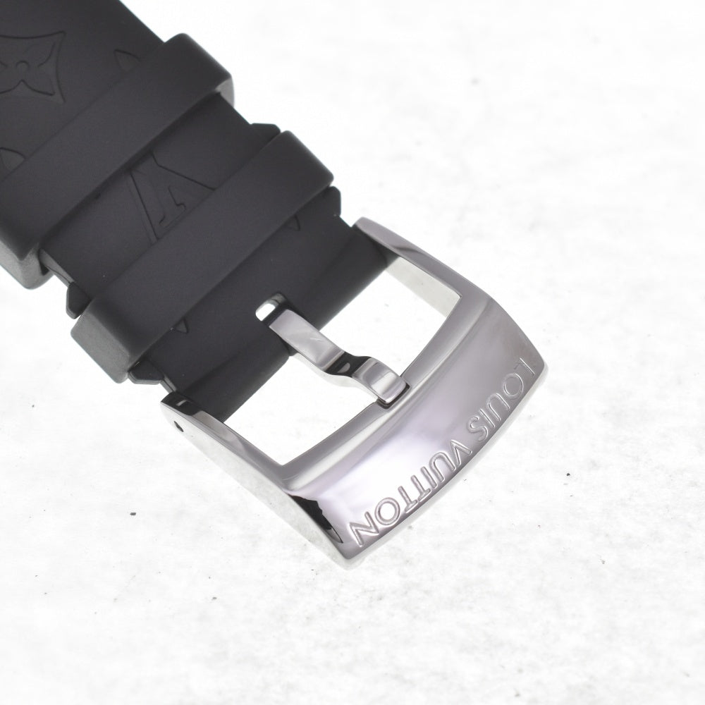 with paper LOUIS VUITTON Tambour All Black GM QA049 12P Diamond Date black Dial Quartz Men's
 Watch C#141809