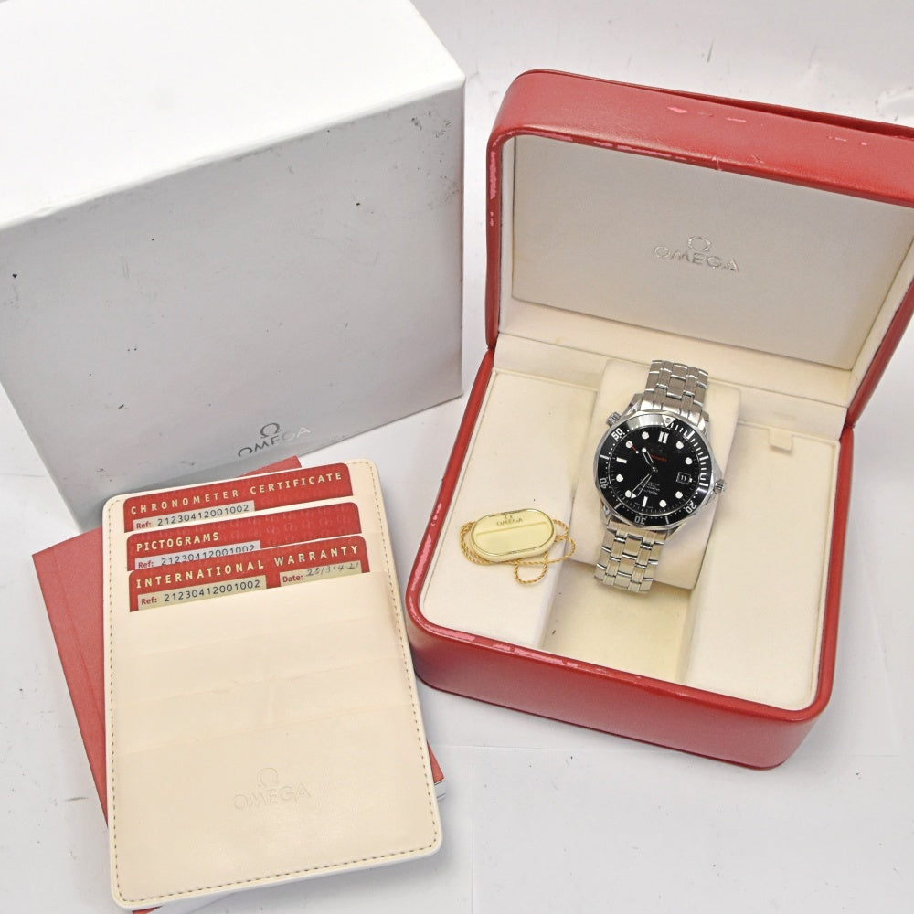 with paper OMEGA Seamaster Coaxial 212.30.41.20.01.002 black Dial Automatic Men's
 Watch C#141810