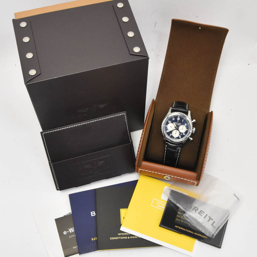 with paper BREITLING Navi timer AB0117 Chronograph blue Dial Automatic Men's
 Watch C#141830