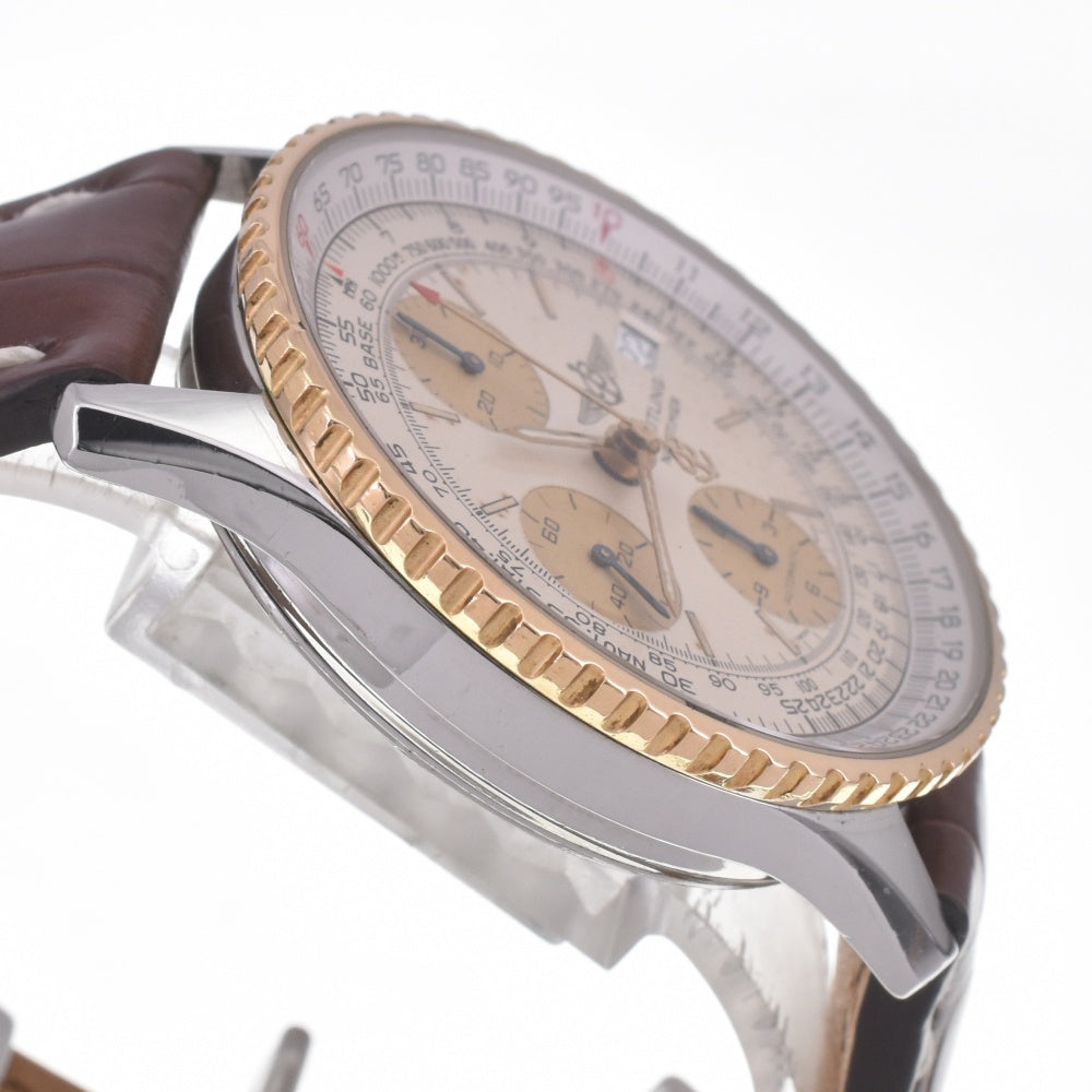 BREITLING Old Navi Timer D13022 Chronograph Date K18YG Bezel Silver / Gold Dial Automatic Men's
 Watch C#141855