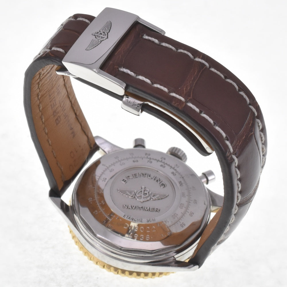 BREITLING Old Navi Timer D13022 Chronograph Date K18YG Bezel Silver / Gold Dial Automatic Men's
 Watch C#141855