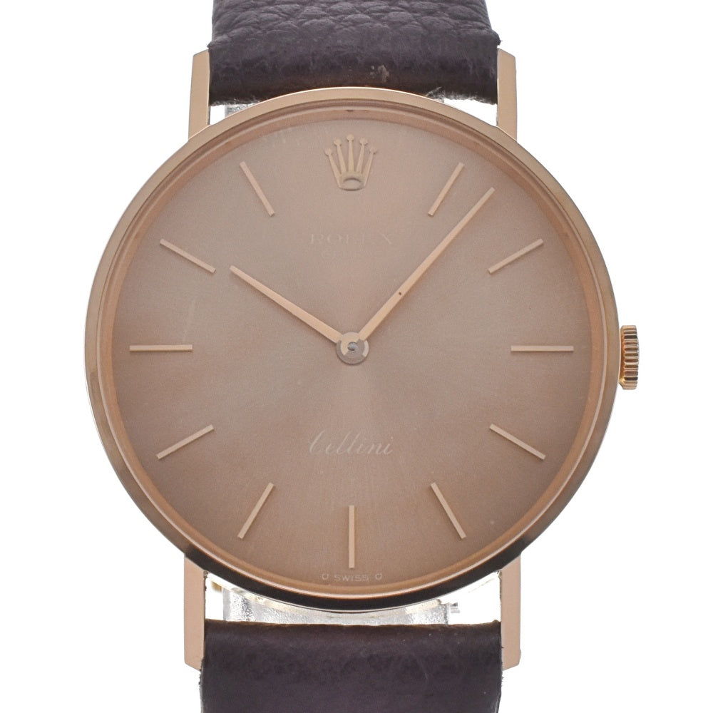 ROLEX Cherini 3833 vintage σ Dial K18YG/Leather Cal.1600 gold Dial Hand Winding Men's
 Watch H#141866