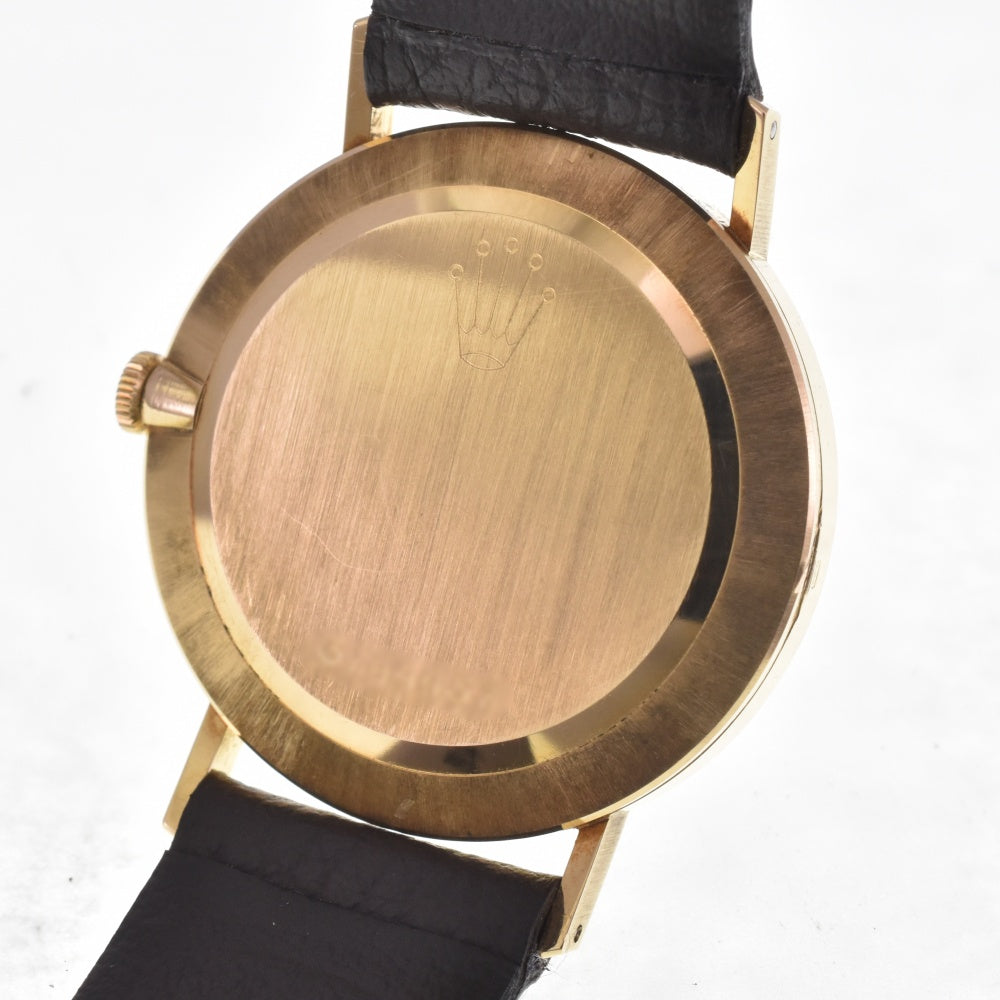 ROLEX Cherini 3833 vintage σ Dial K18YG/Leather Cal.1600 gold Dial Hand Winding Men's
 Watch H#141866