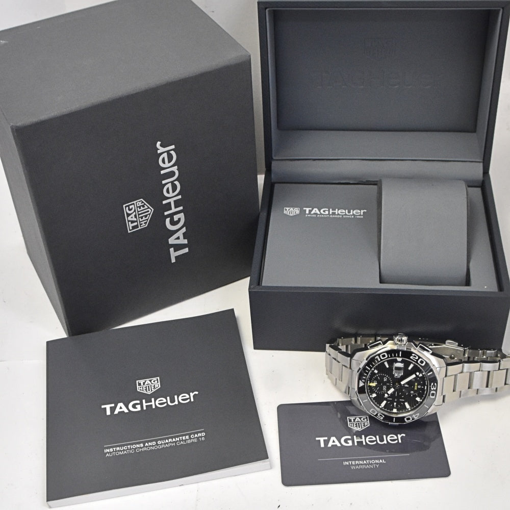 with paper TAG HEUER Aquaracer caliber 16 CAY211A.BA0927 Chronograph black Dial Automatic Men's
 Watch O#141872