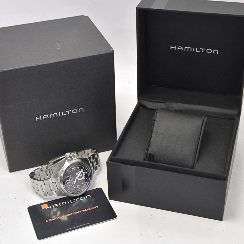 with paper HAMILTON Khaki Aviation H766550 Small second date black Dial Automatic Men's
 Watch C#141878