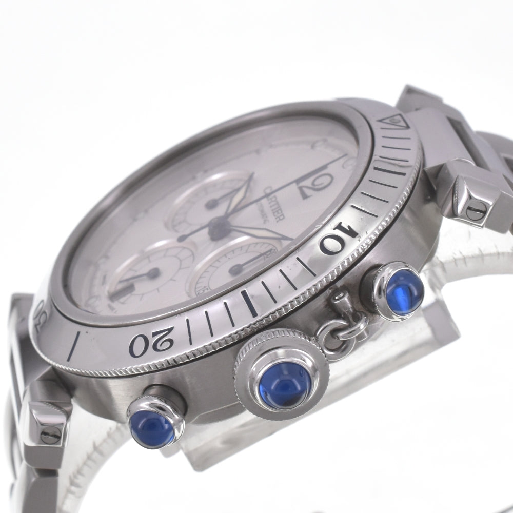 CARTIER Pasha W31030H3 Chronograph Date Silver Dial Automatic Men's
 Watch C#141886