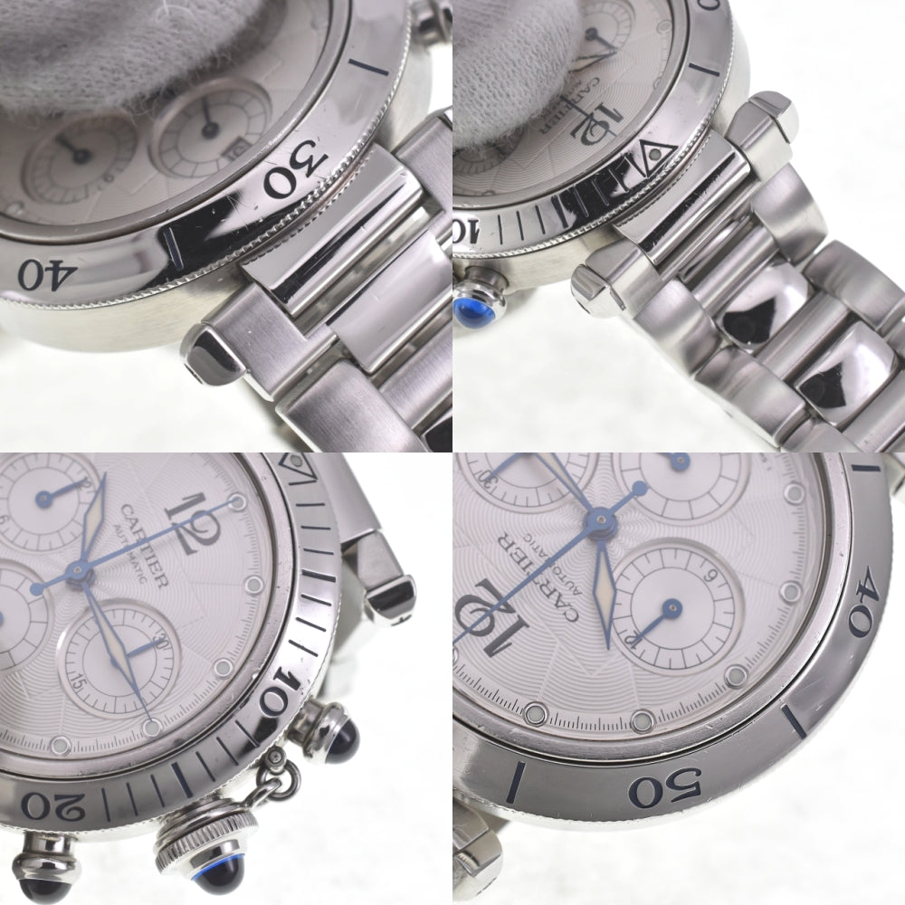 CARTIER Pasha W31030H3 Chronograph Date Silver Dial Automatic Men's
 Watch C#141886