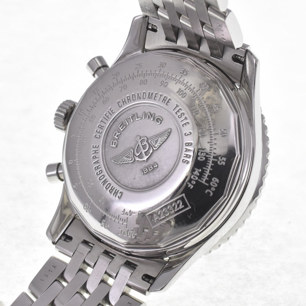 with paper BREITLING Navi timer A23322 Chronograph Date Black / Silver Dial Automatic Men's
 Watch D#141895