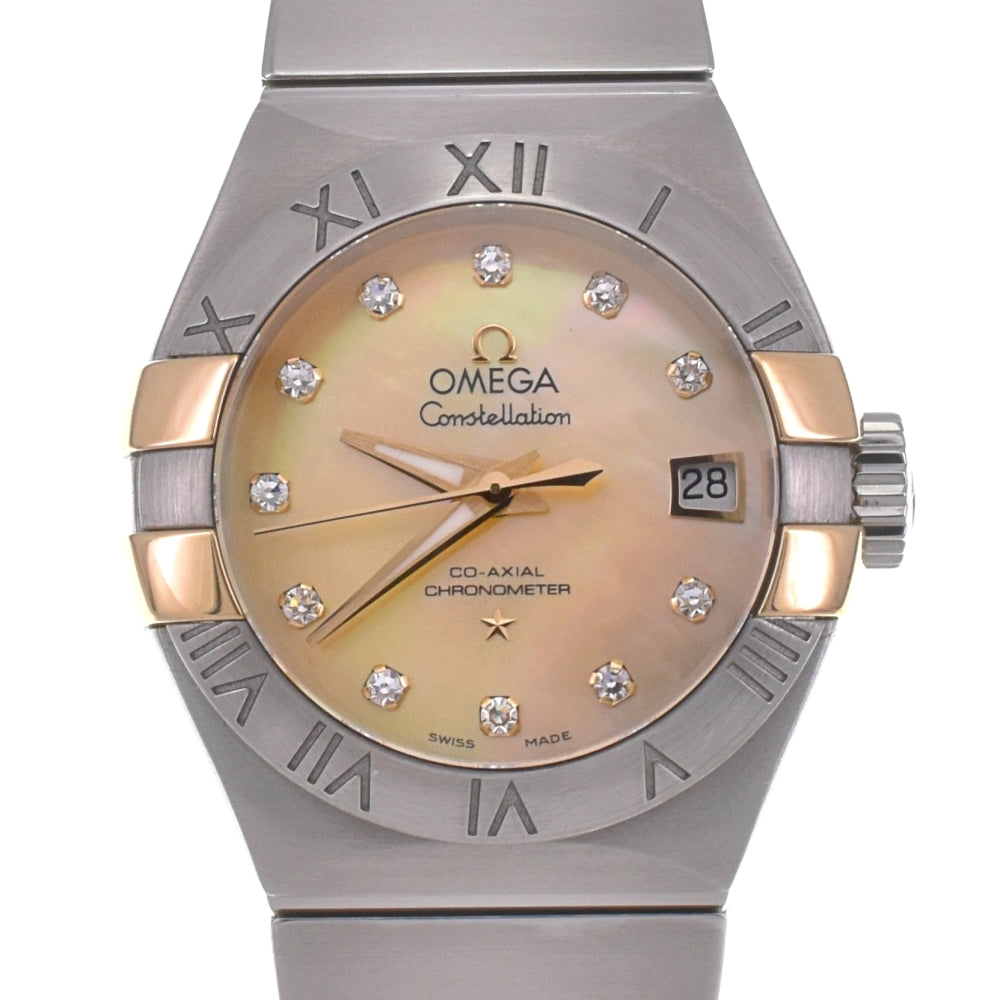OMEGA Constellation 123.20.27.20.57.003 Stainless Steel/K18YG 11P Diamond Yellow shell Dial Automatic Ladies
 Watch C#141899