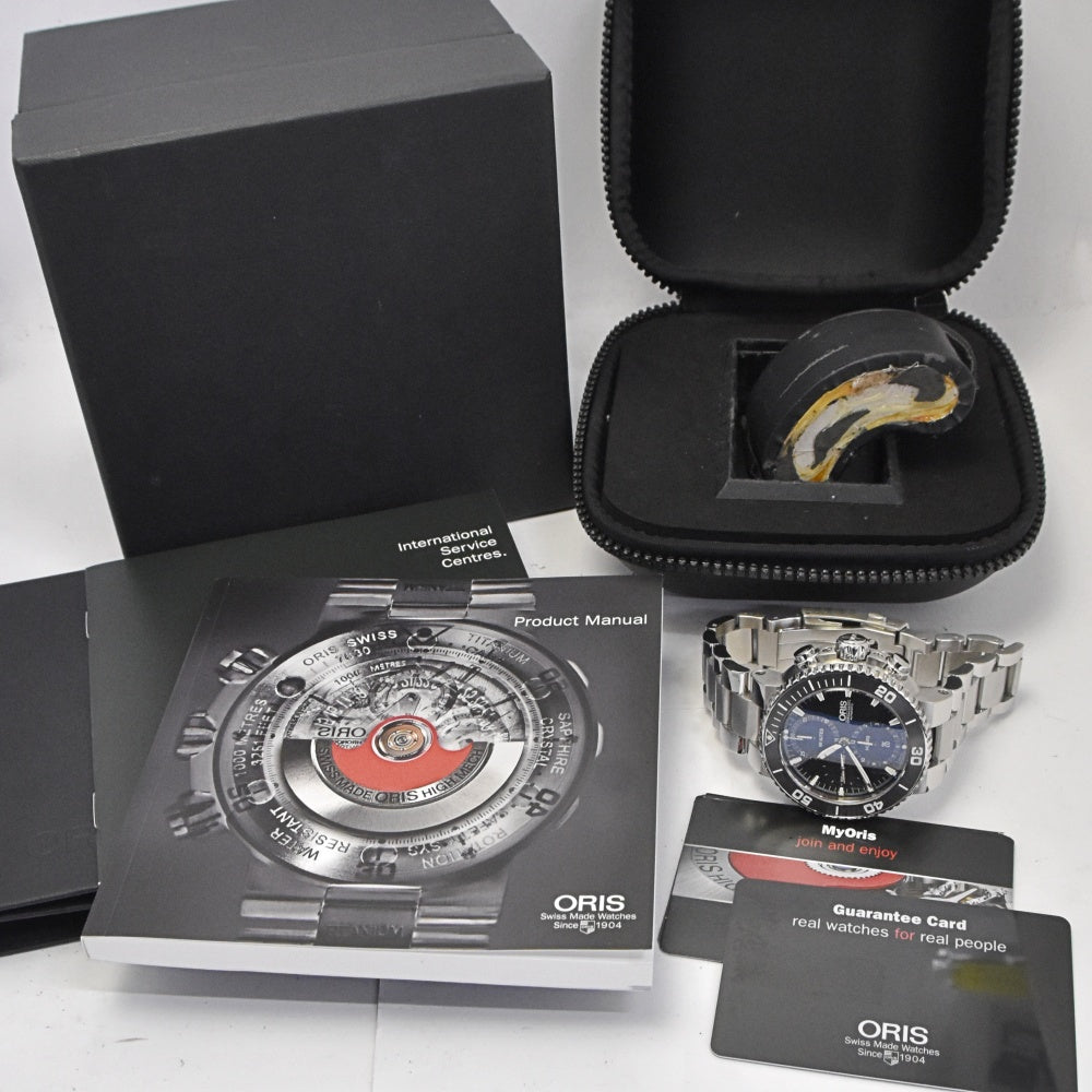 with paper ORIS Aquis chronograph 01 774 7655 4154-07 8 26 01PEB black Dial Automatic Men's
 Watch C#141904