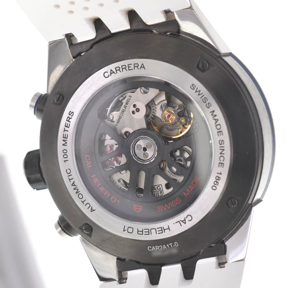 with paper TAG HEUER Carrera Caliber Heuer 01 CAR2A1T-0 Chronograph Black/Silver (skeleton) Dial Automatic Men's
 Watch B#141907