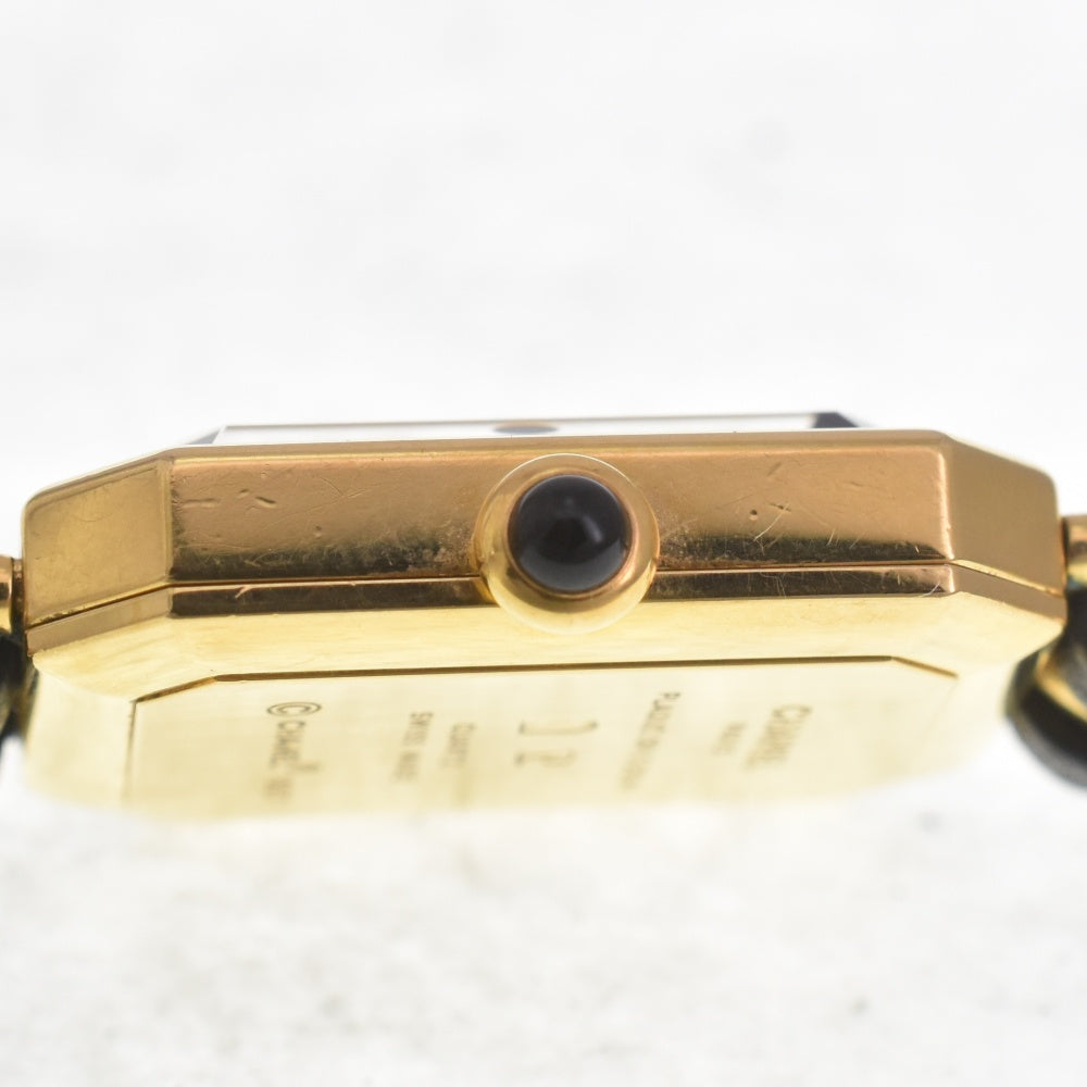 CHANEL Premiere S Gold Plated / Leather black Dial Quartz Ladies
 Watch C#141911
