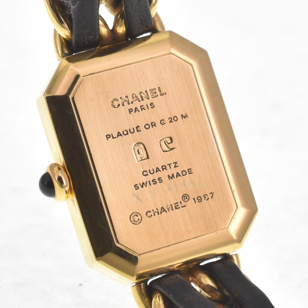 CHANEL Premiere S Gold Plated / Leather black Dial Quartz Ladies
 Watch C#141911