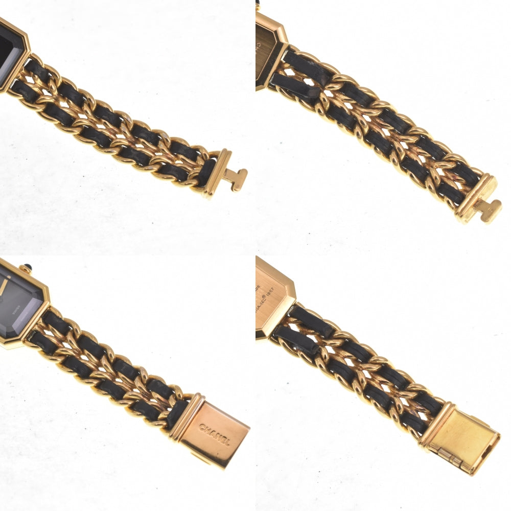 CHANEL Premiere S Gold Plated / Leather black Dial Quartz Ladies
 Watch C#141911