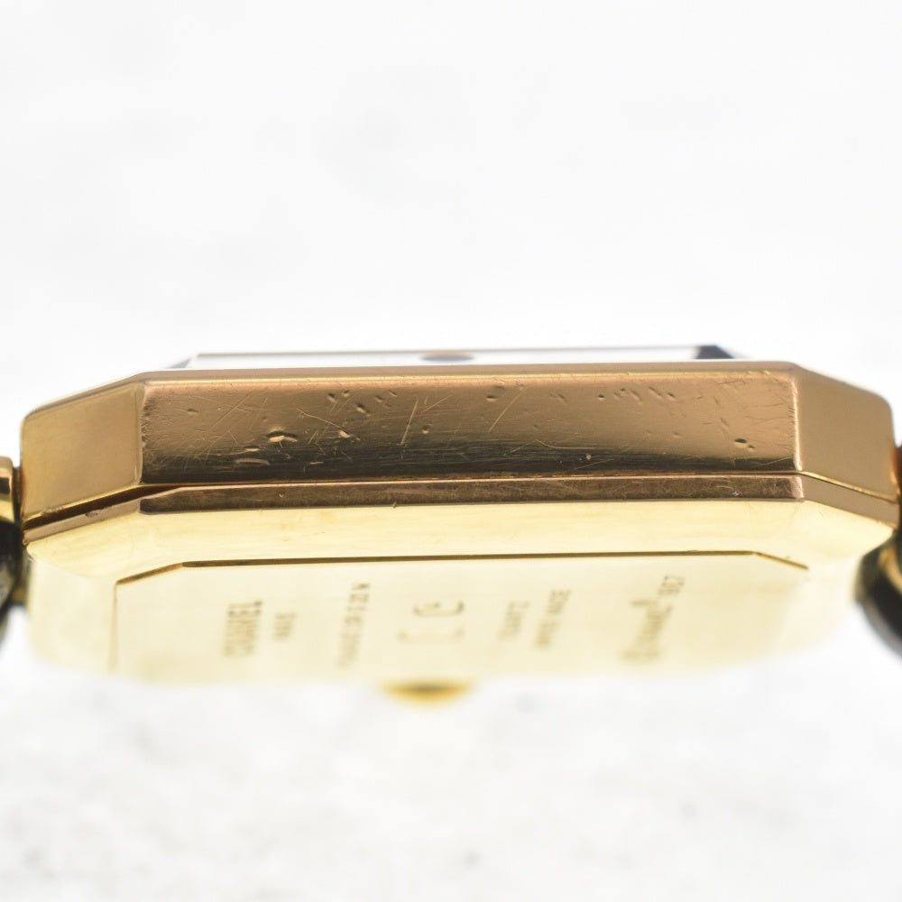 CHANEL Premiere S Gold Plated / Leather black Dial Quartz Ladies
 Watch C#141911