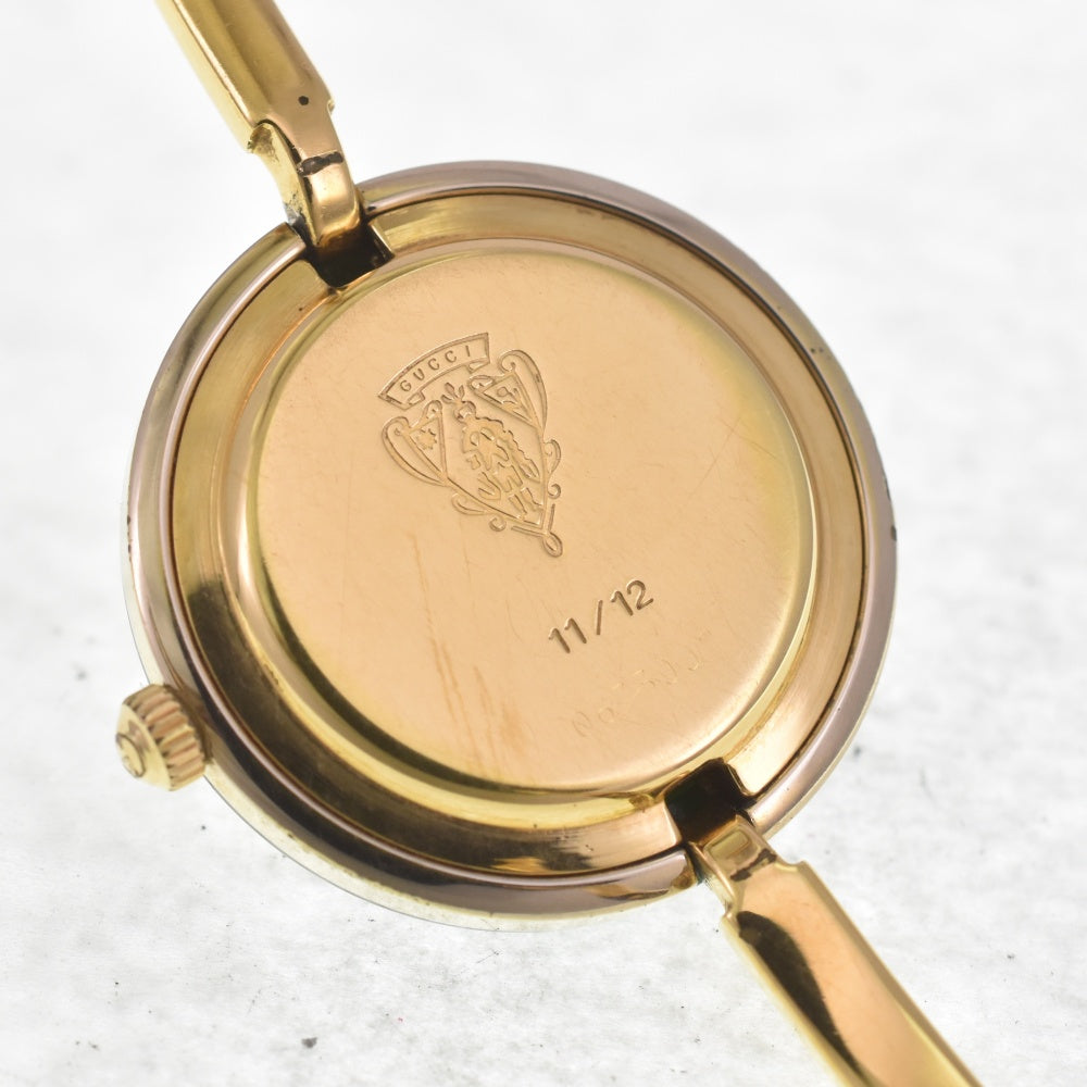 GUCCI Change bezel 11/12 Gold Plated white Dial Quartz Ladies
 Watch C#141912