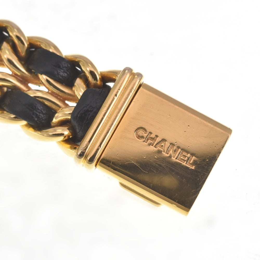 CHANEL Premiere M Gold Plated / Leather black Dial Quartz Ladies
 Watch D#141917