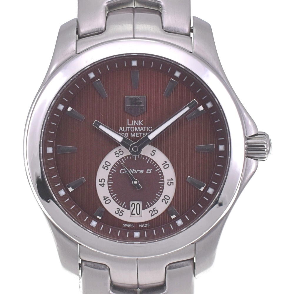 with paper TAG HEUER Link Caliber 6 WJF211C.BA0570 Small second date Brown Dial Automatic Men's
 Watch C#141935