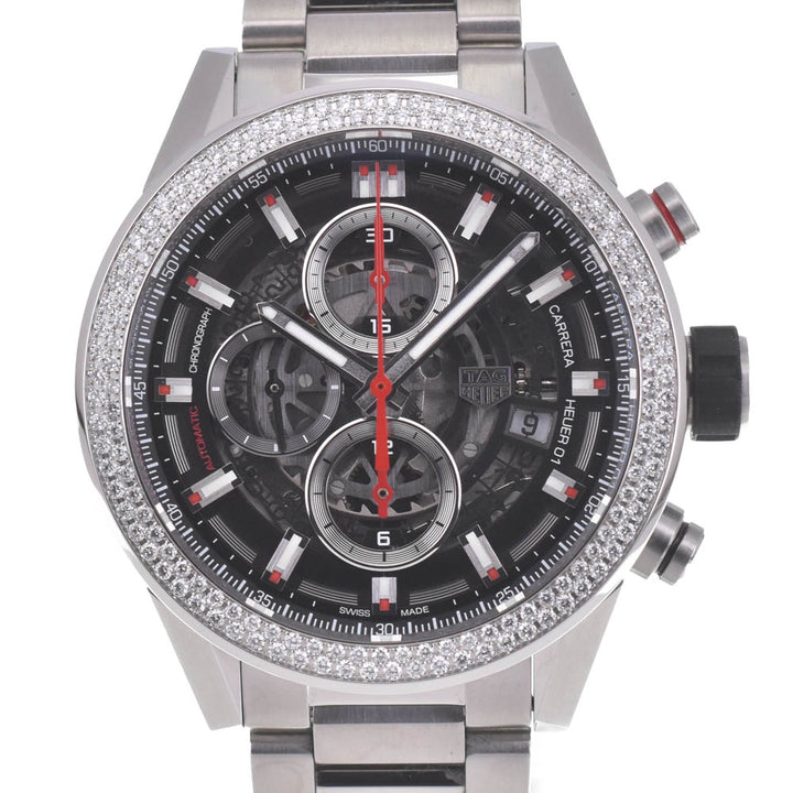 with paper TAG HEUER Carrera CAR201P Caliber Heuer 01 Diamond Bezel Black / skeleton Dial Automatic Men's
 Watch B#141941