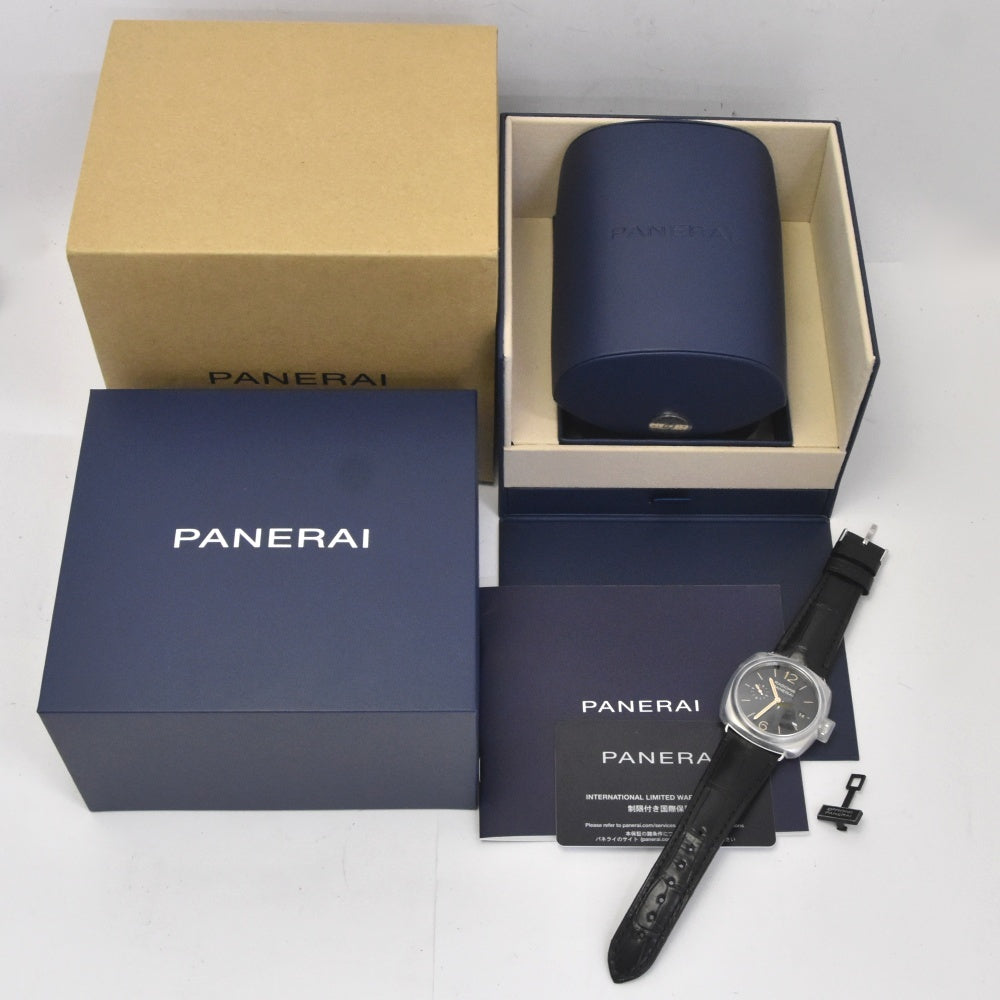 with paper PANERAI Radiomir Quaranta PAM01572 Small second date black Dial Automatic Men's
 Watch B#141972