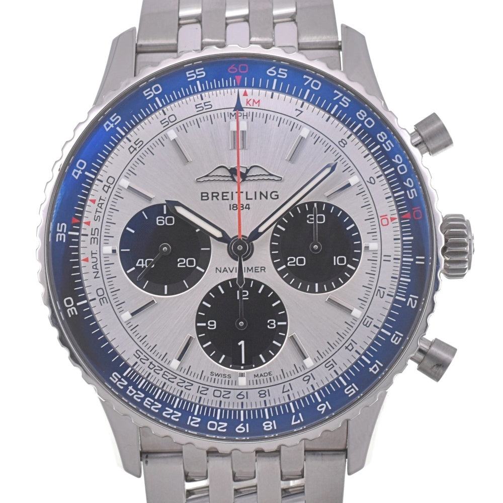 with paper BREITLING Navitimer 01 AB0138 Chronograph 43 Date Silver / Black Dial Automatic Men's
 Watch C#141981