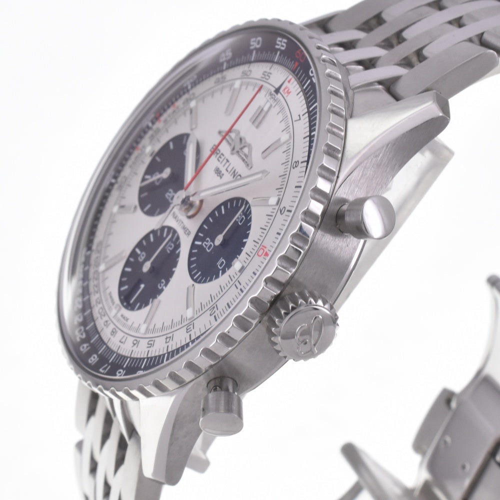 with paper BREITLING Navitimer 01 AB0138 Chronograph 43 Date Silver / Black Dial Automatic Men's
 Watch C#141981