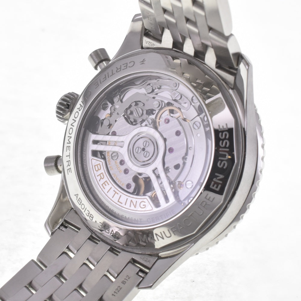 with paper BREITLING Navitimer 01 AB0138 Chronograph 43 Date Silver / Black Dial Automatic Men's
 Watch C#141981